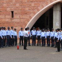 Alert Space Security Guards Fire Safety Training at College